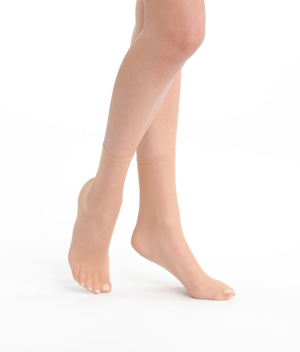 DIM Nude Sable Sublim Voile Brillant Pack of 2 pairs of women's ankle socks