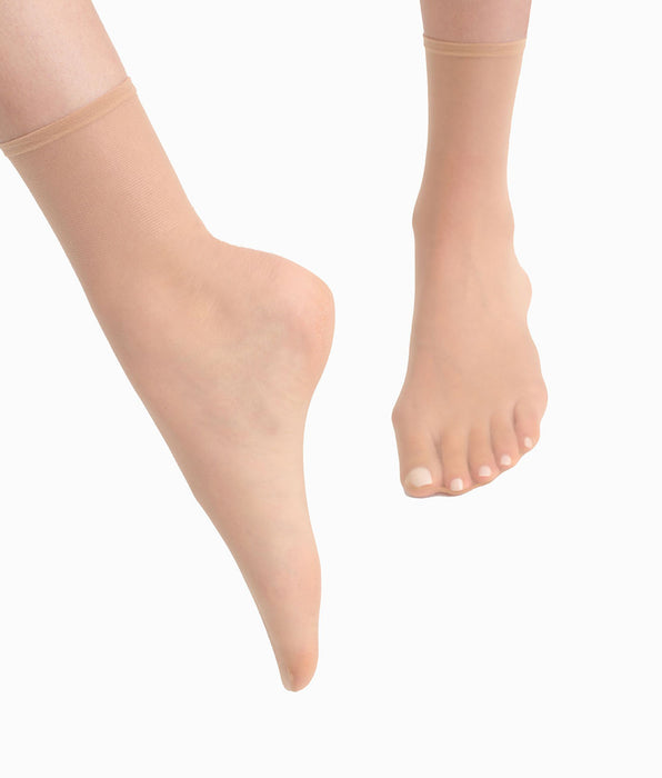 DIM Nude Sable Sublim Voile Brillant Pack of 2 pairs of women's ankle socks
