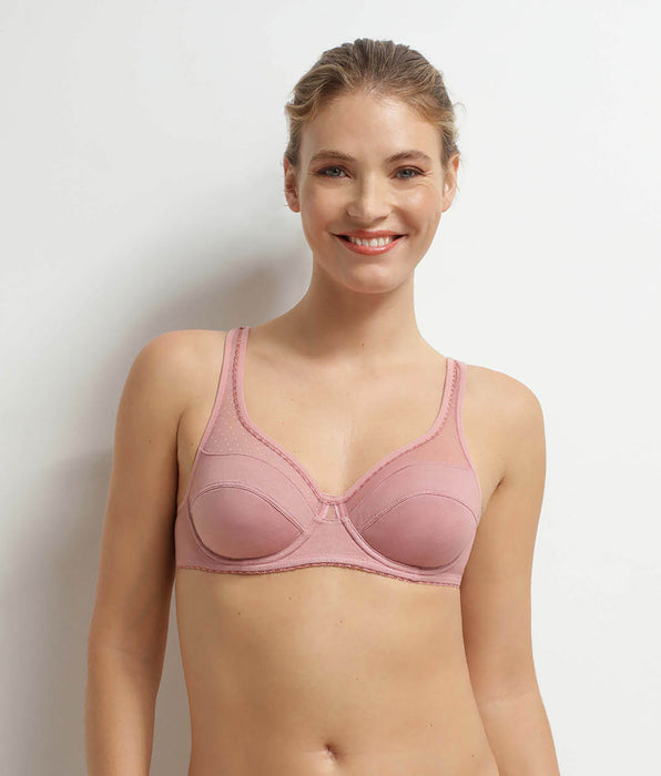 DIM Full cup underwired bra in Rose Generous Organic Cotton