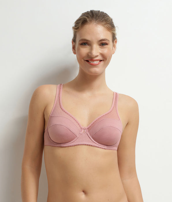DIM Full cup underwired bra in Rose Generous Organic Cotton