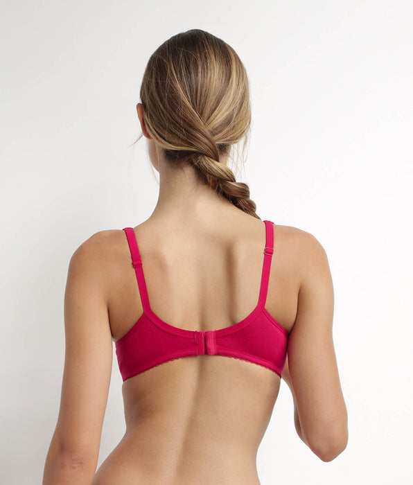 DIM Underwired push-up bra Generous Red Organic Cotton Dim