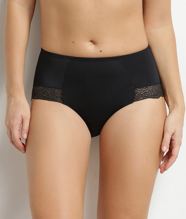 DIM Dim Silhouette Essentiel high-waisted flat tummy briefs in black lace