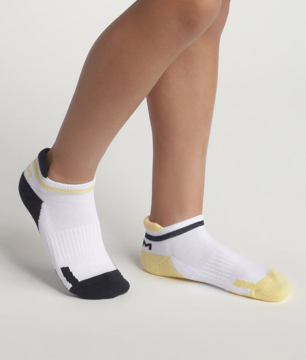 DIM Pack of 2 pairs of unisex cotton socks Navy Yellow Dim Sport