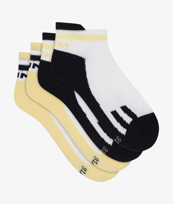 DIM Pack of 2 pairs of unisex cotton socks Navy Yellow Dim Sport
