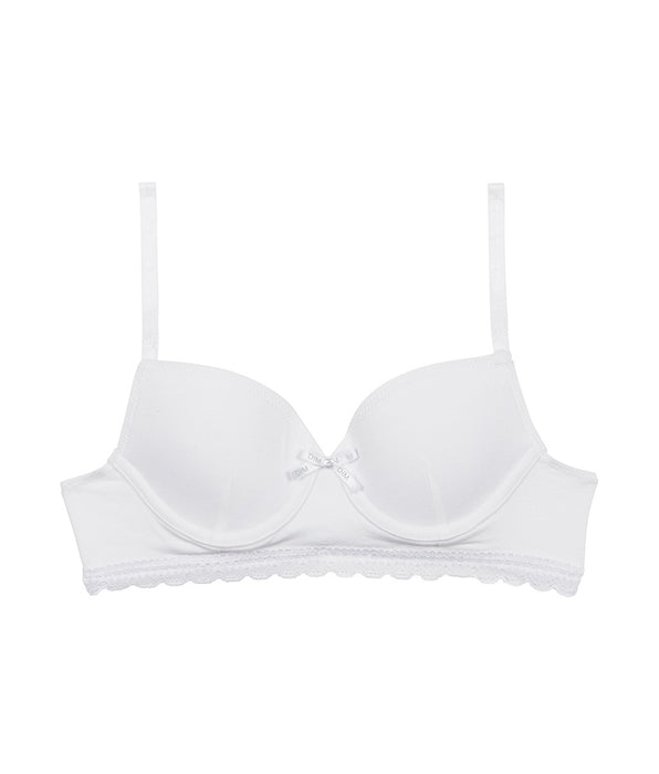 DIM Dim Trendy girls' white stretch cotton moulded cup bra
