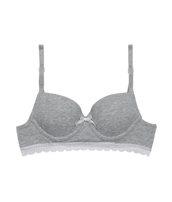 DIM Dim Trendy girls' grey stretch cotton moulded cup bra