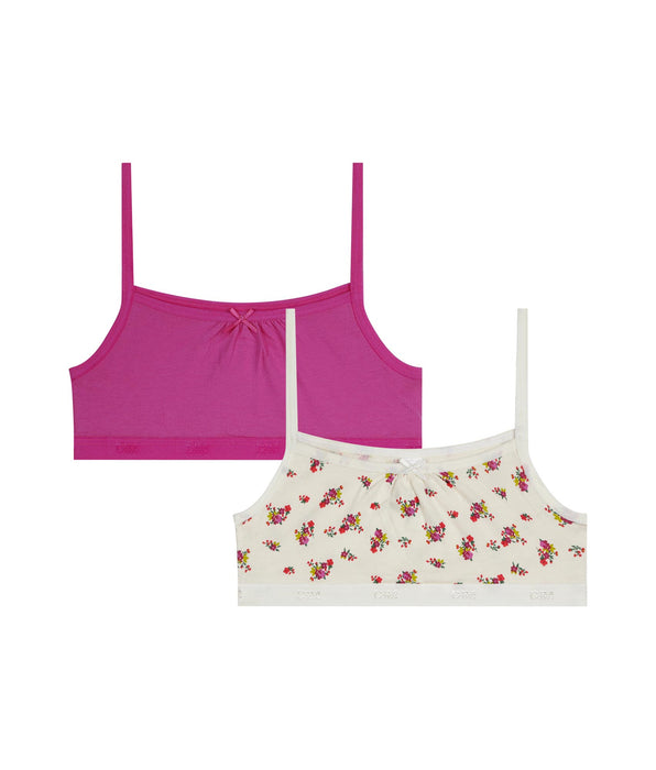 DIM Pack of 2 Les Pockets stretch cotton bras in Rose Ocre