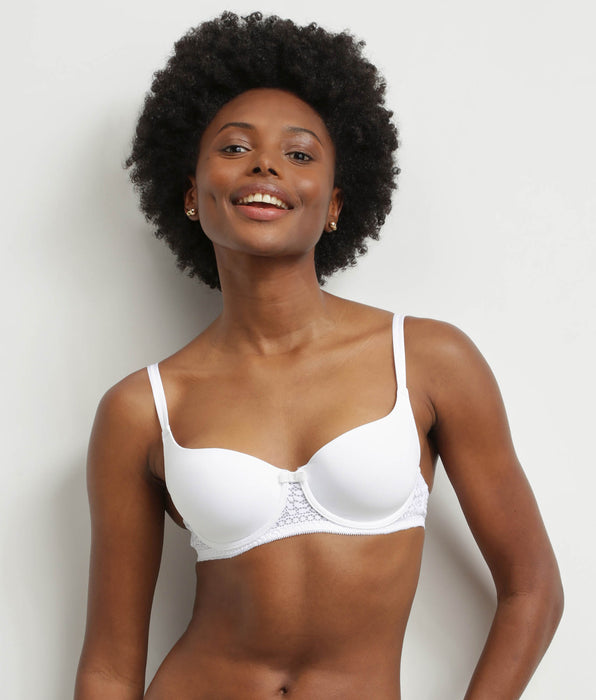 DIM White floral lace recycled basket bra Dim Sublim