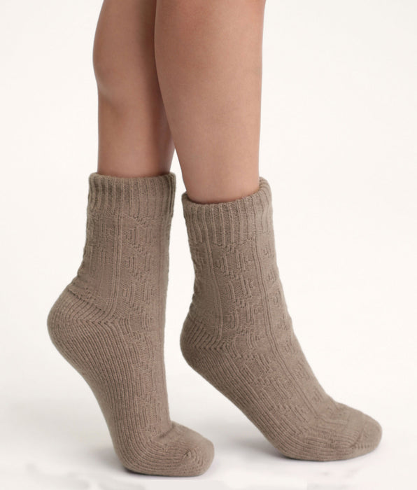 DIM Women's warm sock Brown Cocoon Polar Fleece