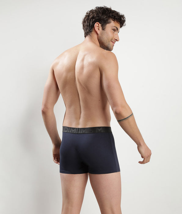 DIM Men's Midnight Blue Dim Classic modal cotton boxer shorts featuring a black waistband