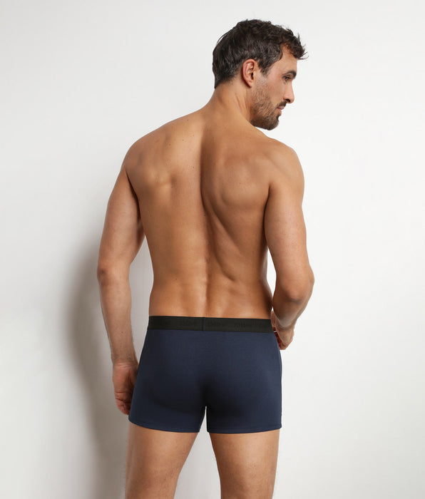 DIM Men's boxer shorts in ribbed modal cotton Midnight Blue Dim Élégant