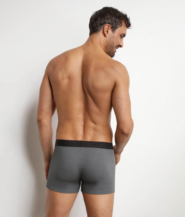 DIM Men's boxer shorts in ribbed modal cotton Steel Grey Dim Élégant