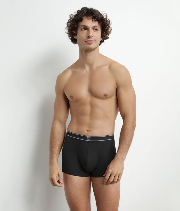 DIM Men's ribbed modal cotton boxer shorts Black Dim Elegant