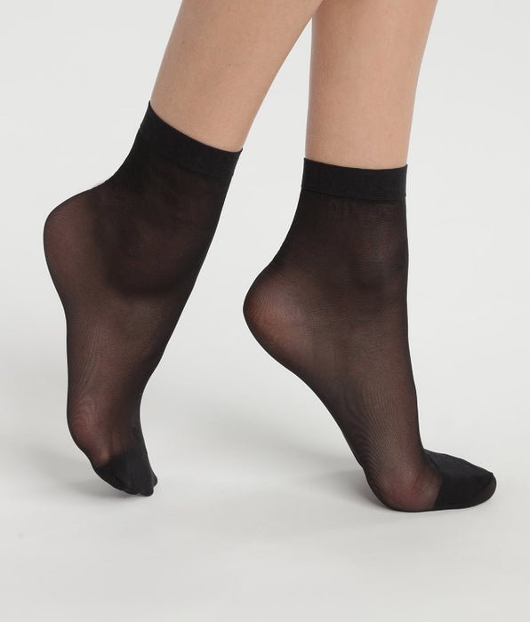 DIM Pack of 2 Black Ultra Resist knee-high socks made of reinforced voile