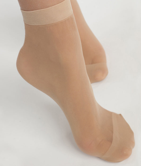 DIM Pack of 2 Beige Ultra Resist knee-high socks made of reinforced voile