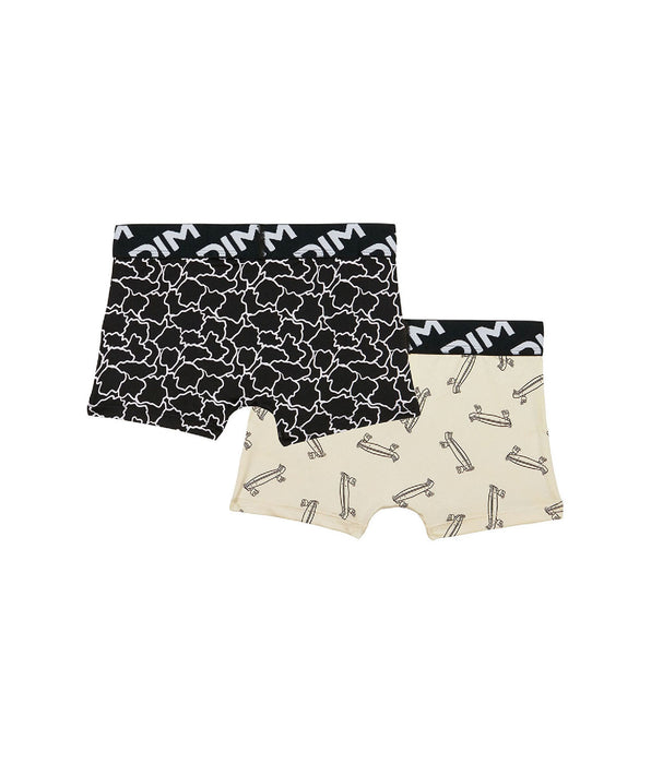 DIM Dim Micro Pack of 2 boys' boxers in recycled microfibre with skate motif