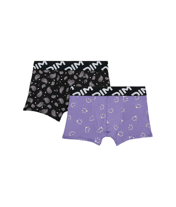 DIM Dim Micro Pack of 2 boys' boxers in recycled microfibre with smiley motif