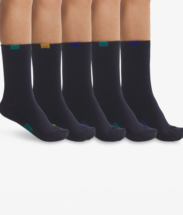 DIM Pack of 5 pairs of children's socks in cotton Navy Blue Écodim