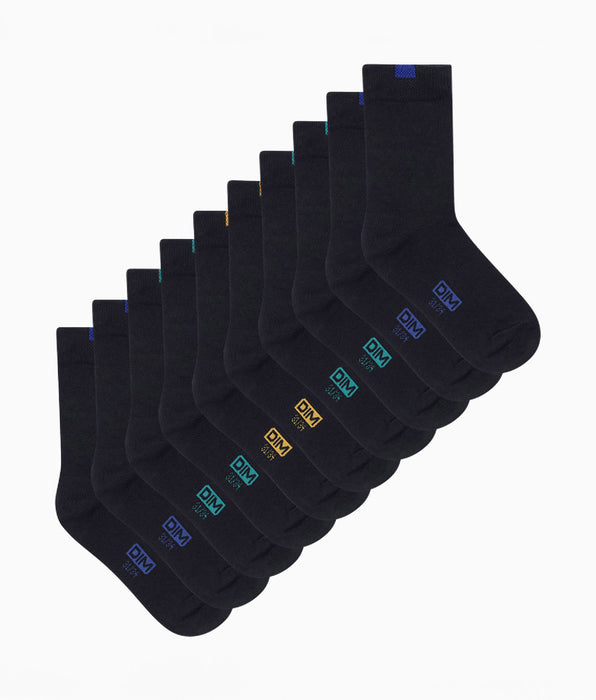 DIM Pack of 5 pairs of children's socks in cotton Navy Blue Écodim