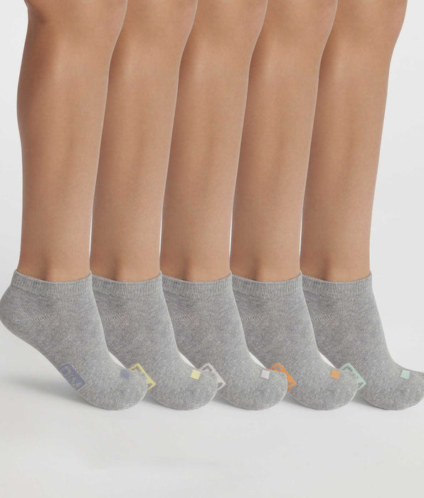 DIM Pack of 5 pairs of unisex grey cotton socks with EcoDim labels