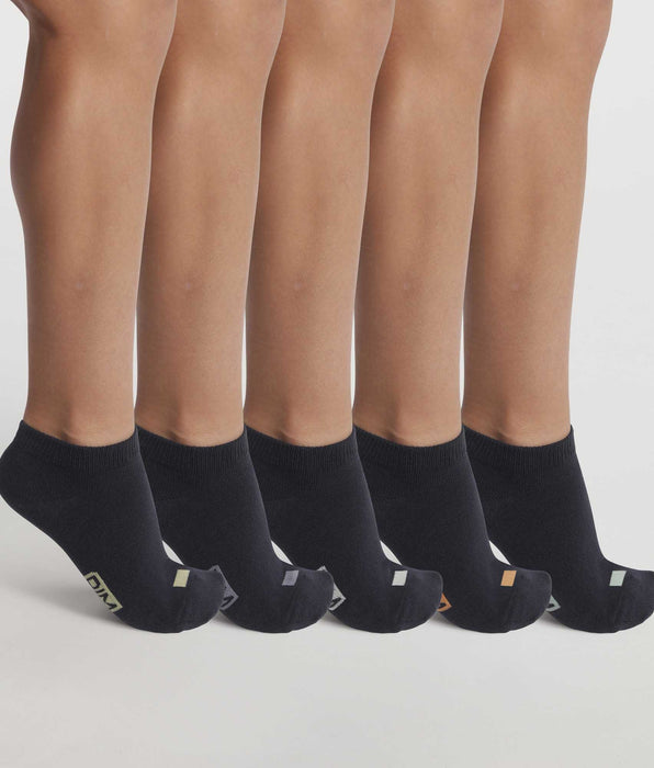 DIM Pack of 5 pairs of unisex cotton navy socks with EcoDim labels