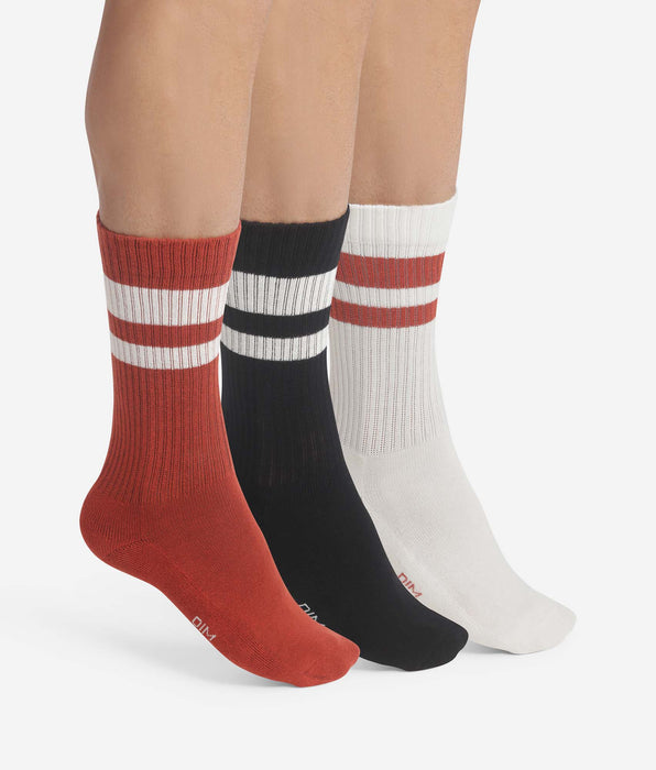 DIM Pack of 3 pairs of EcoDim Sport red cotton socks for men