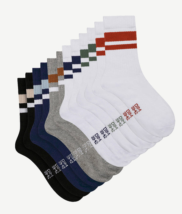DIM Multicolour EcoDim Sport Pack of 6 pairs of men's cotton socks