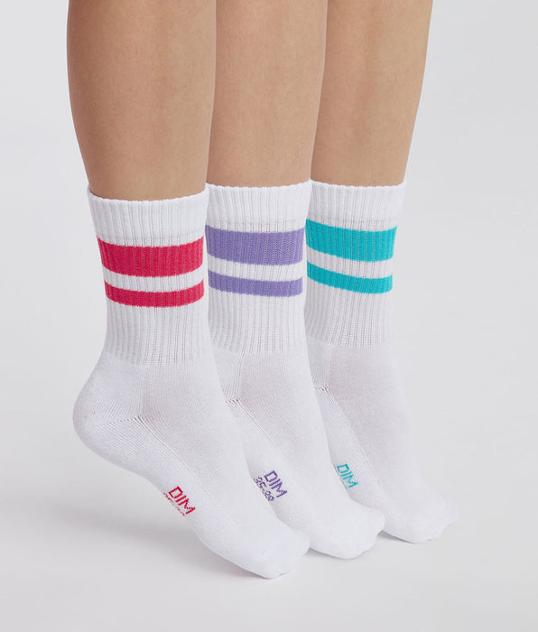 DIM EcoDim Sport Pack of 3 pairs of Red  women's cotton socks