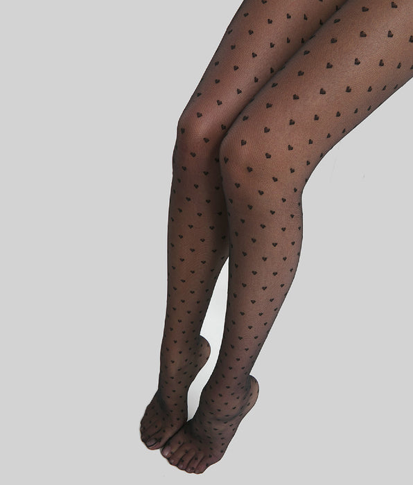 DIM Women's Black sheer tights with hearts 19D Dim Style