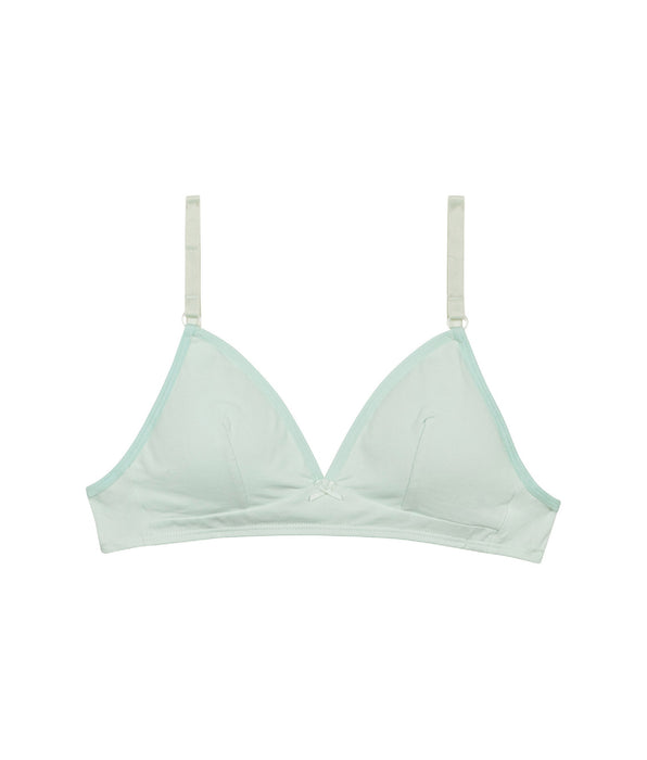 DIM Skin Care Pastel Blue wireless triangle bra in organic cotton