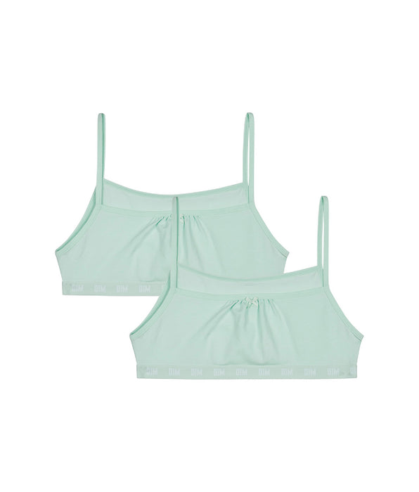 DIM Dim Skin Care Pastel Blue Set of 2 organic cotton wireless bralettes in organic cotton