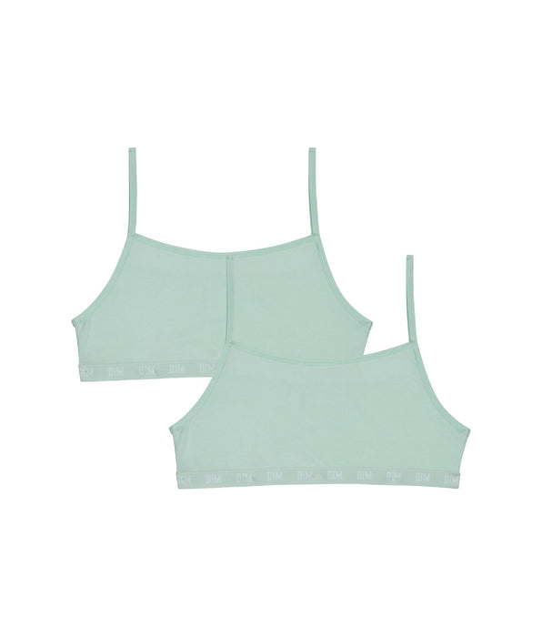 DIM Dim Skin Care Pastel Blue Set of 2 organic cotton wireless bralettes in organic cotton