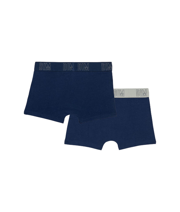 DIM Dim Skin Care Pack of 2 boys' boxers in Navy Blue organic cotton