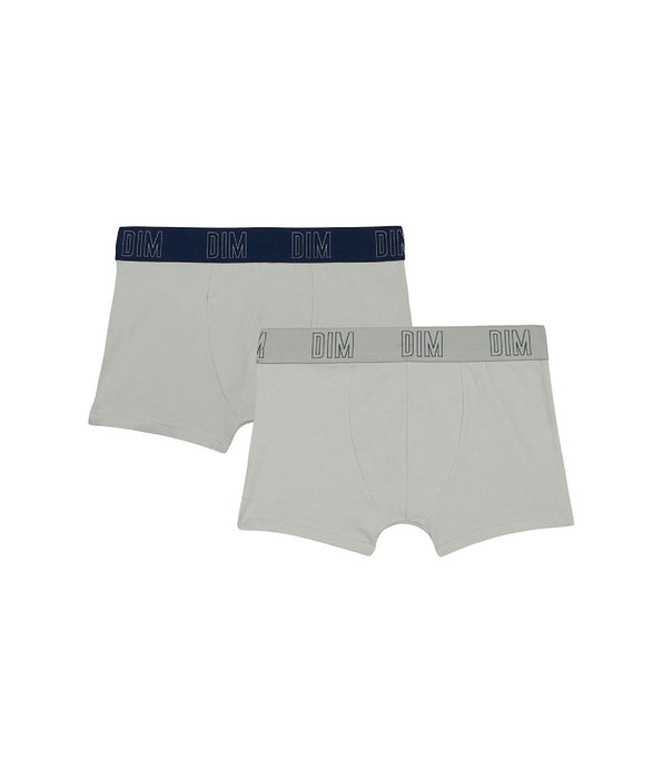 DIM Dim Skin Care Pack of 2 boys' boxers in organic grey cotton