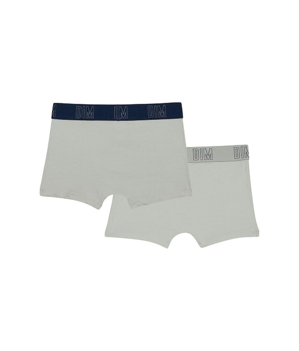 DIM Dim Skin Care Pack of 2 boys' boxers in organic grey cotton
