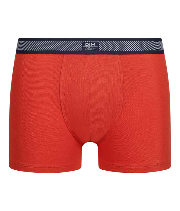 DIM Men's boxer shorts in piqué modal cotton with orange striped waistband Dim Smart