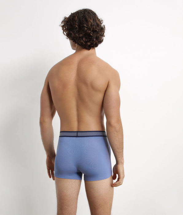 DIM Men's boxer shorts in modal cotton with blue Maya striped waistband Dim Smart