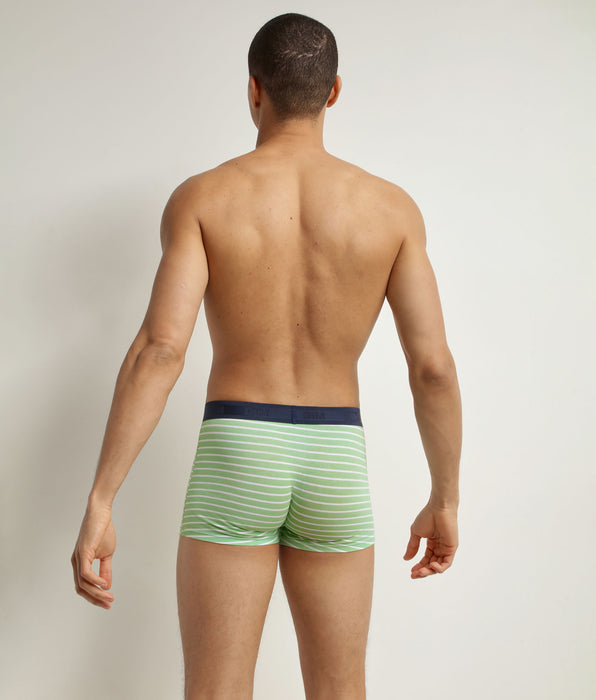 DIM Men's stretch cotton green striped boxer Dim Fancy