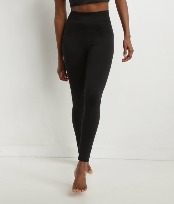 DIM Women's black thermal legging with fleece lining Dim Relax & Go