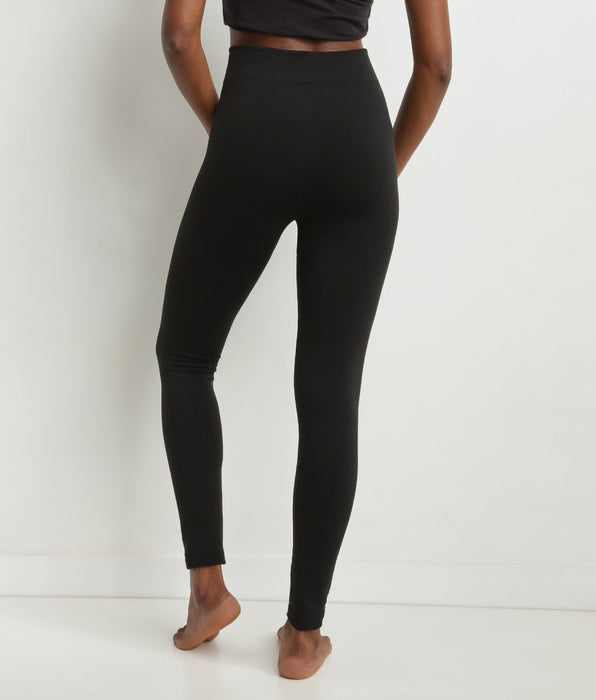 DIM Women's black thermal legging with fleece lining Dim Relax & Go