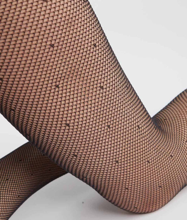 DIM Dim Style Black Women's tights in veil and polka dots with sexy high cut