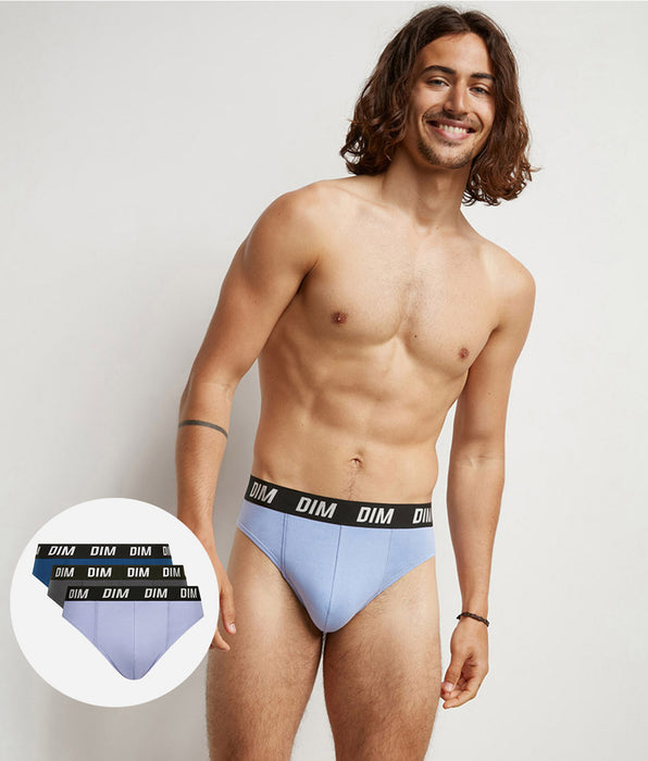 DIM Dim Sport Blue Pack of 3 men's briefs with active temperature regulation