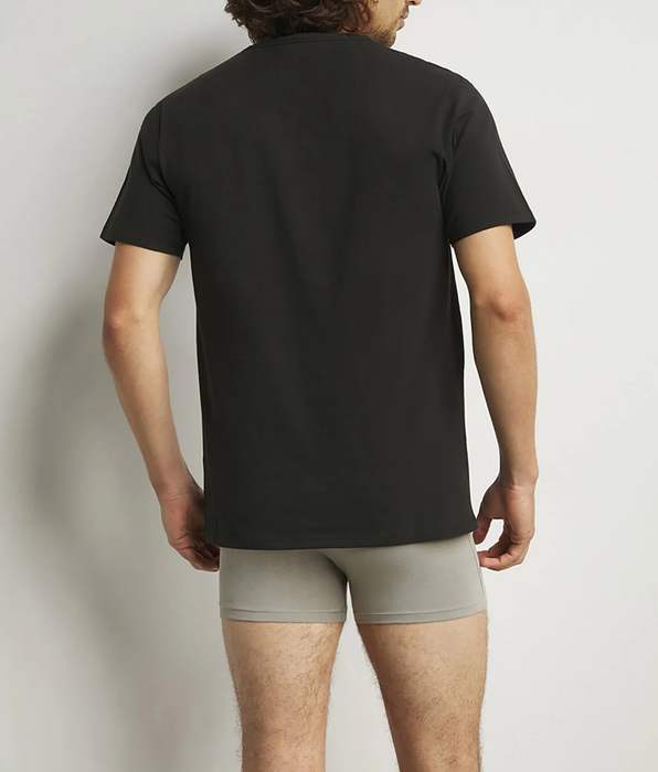 DIM Dim Sport Set of 2 black men's  cotton V-neck T-shirts with active temperature regulation