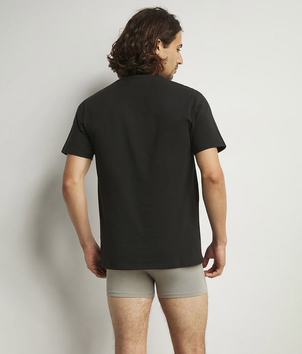 DIM Dim Sport Set of 2 black men's  cotton V-neck T-shirts with active temperature regulation
