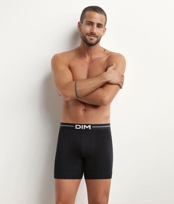 DIM Men's microfibre boxers with flat seams in Black Dim Icons Essentiel