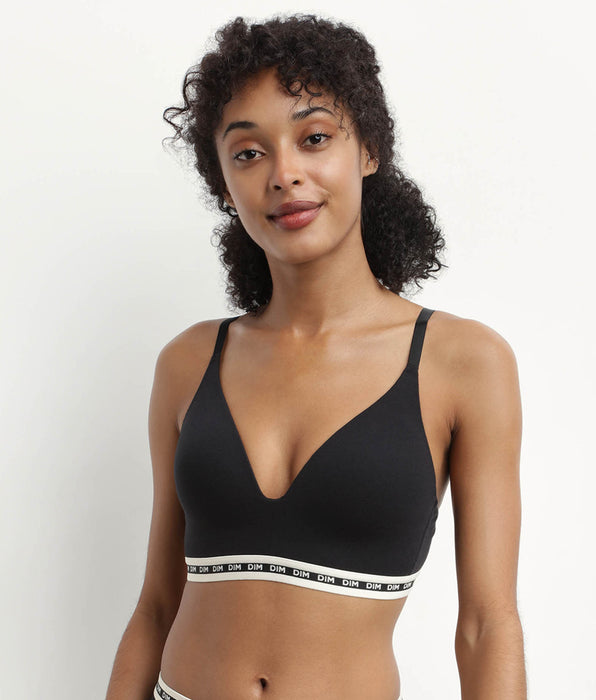 DIM Triangle bra in modal cotton Black with molded cups Dim Icon