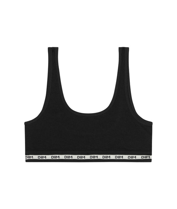 DIM Girls' ribbed fabric bralette in Black Dim Icons