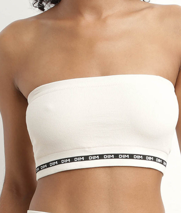 DIM Microfibre wireless Beige bandeau bra Dim Icon Seamless