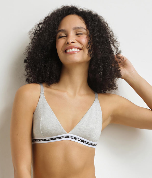 DIM Women's triangle bra without underwire Dim Icons Heather Grey