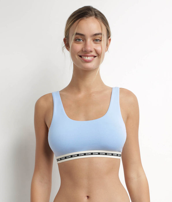 DIM Women's modal cotton bra Bleu Azur Dim Icons Essentiel